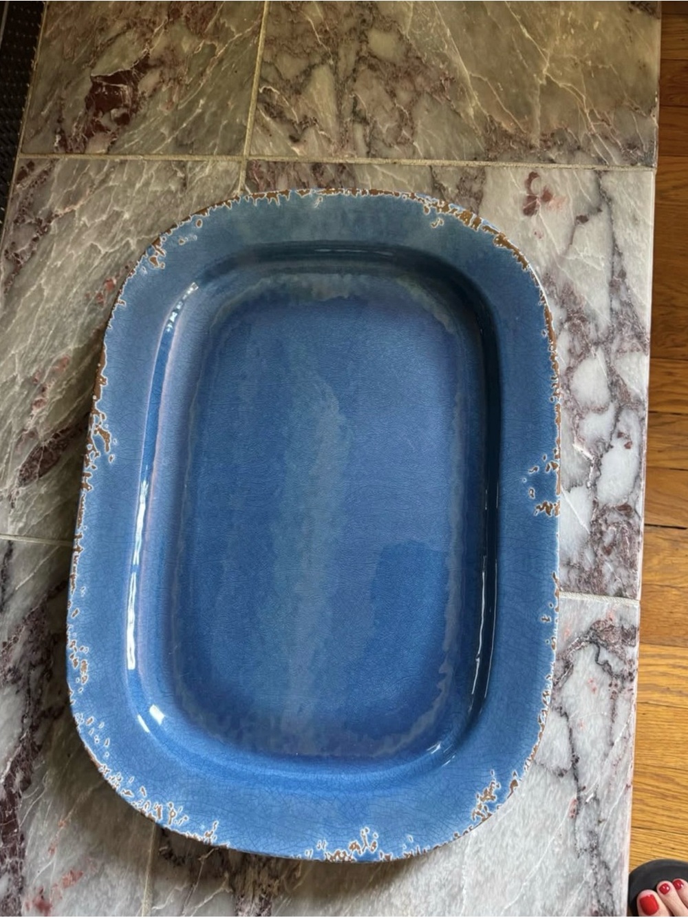 Williams Sonoma Rustic Outdoor Melamine Rectangular Platter – Azure Blue